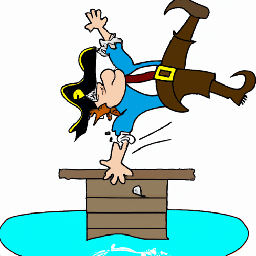 A pirate dancing on a diving board generated by DALL E